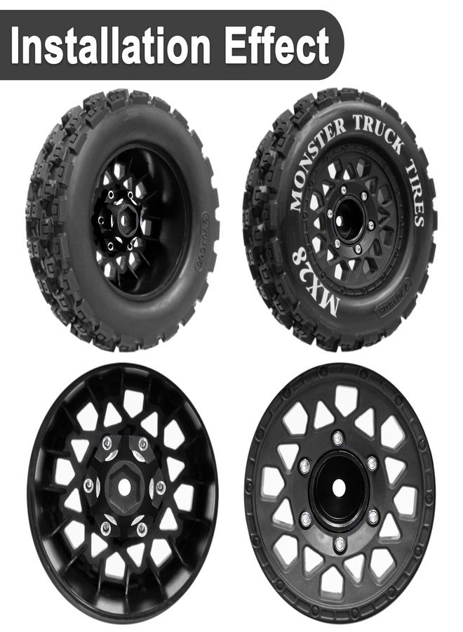 LRFHL 1/10 6x30 to 12mm Aluminum Hex Adapters 17.5mm Thickness for 1/10 Pro-Line Racing 6x30 to 12mm PRO633701 PL28 MX28 Wheel Hex Hub Adapter Upgrade Parts (Black) - Image 4